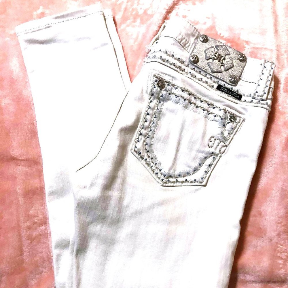 Miss Me White Signature Skinny Jeans
